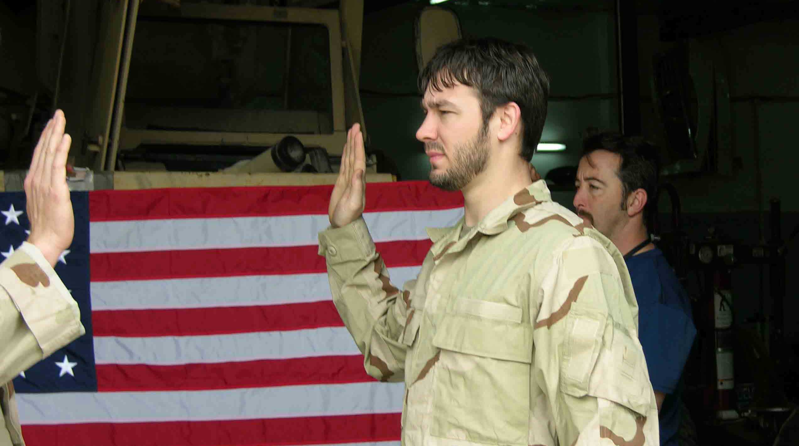1SG Sasser re-enlisting in 2005
